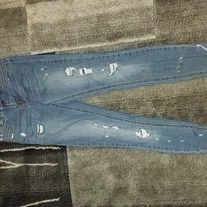 Dark wash ripped skinny jeans